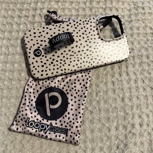 Loopy Case Black and Cream Spotted Phone Case